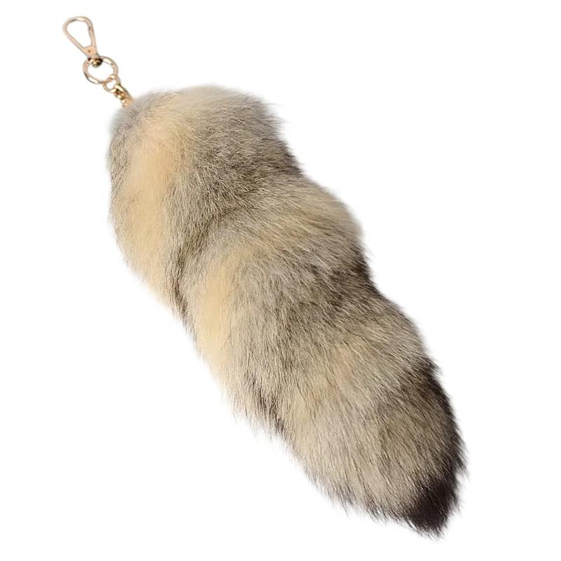 Rävhalsband Nyckelring Plyschväska Nyckelring Prydnader Bilnyckelringar Djursvans Nyckelringar Berlock Present