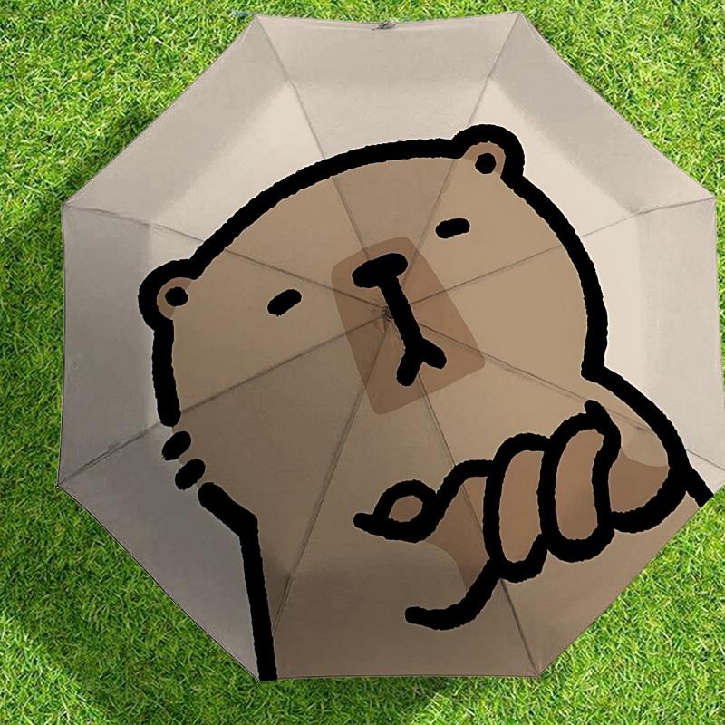 Adorable Bear Face Umbrella: Perfect for Outdoor Adventures, Auto-Opening & Closing, Lightweight and Durable, Ideal Travel Accessory 151