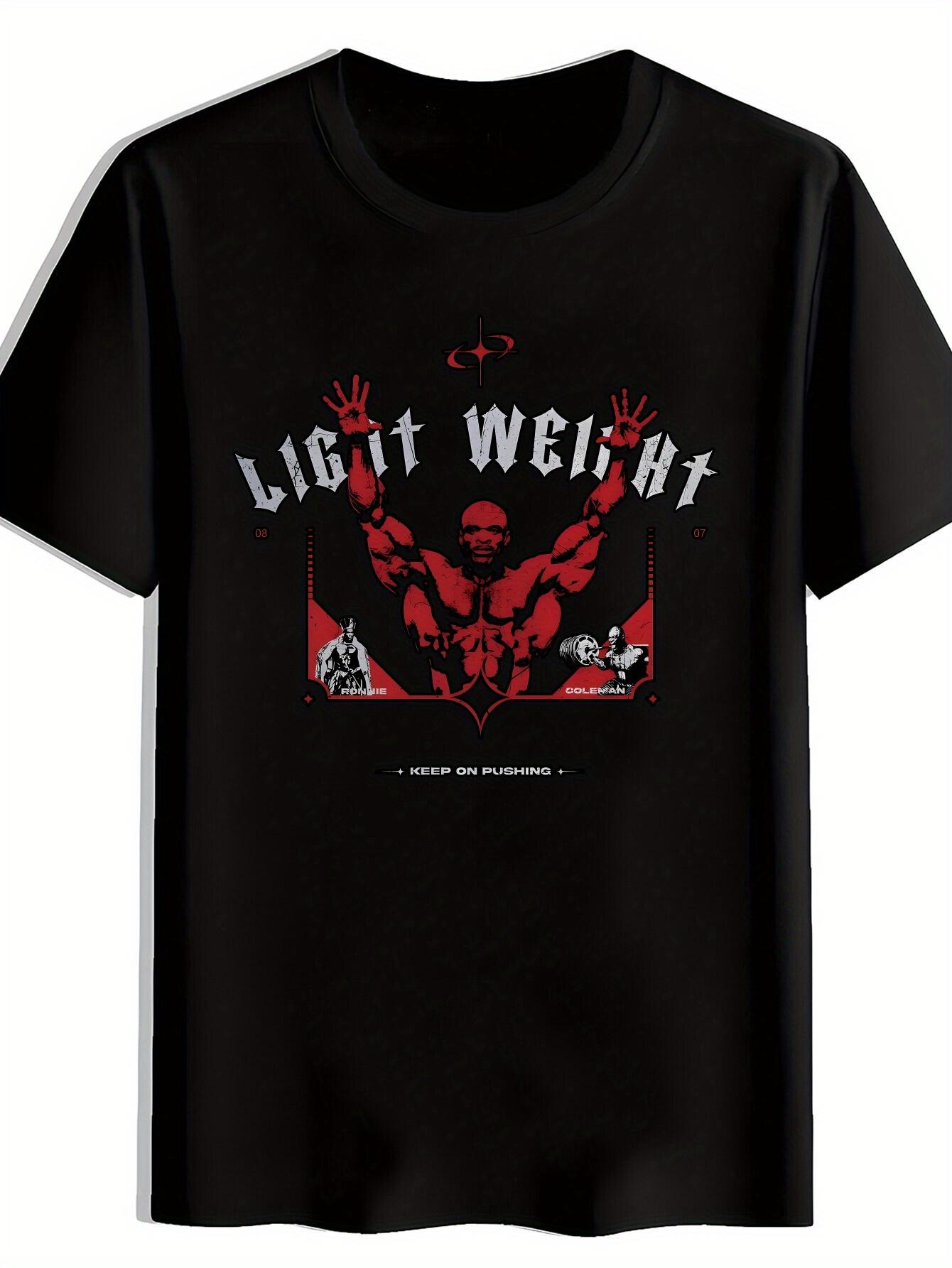 Lightweight Graphic T-shirt - Inspirational LIGHT WEIGHT Design with Red Muscle Silhouette XXL