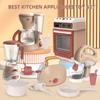 Kids Kitchen Appliances Toy Pretend Play Kitchen Accessories with Blender Coffee Maker Mixer Toaster Vacuum with Sounds & Light