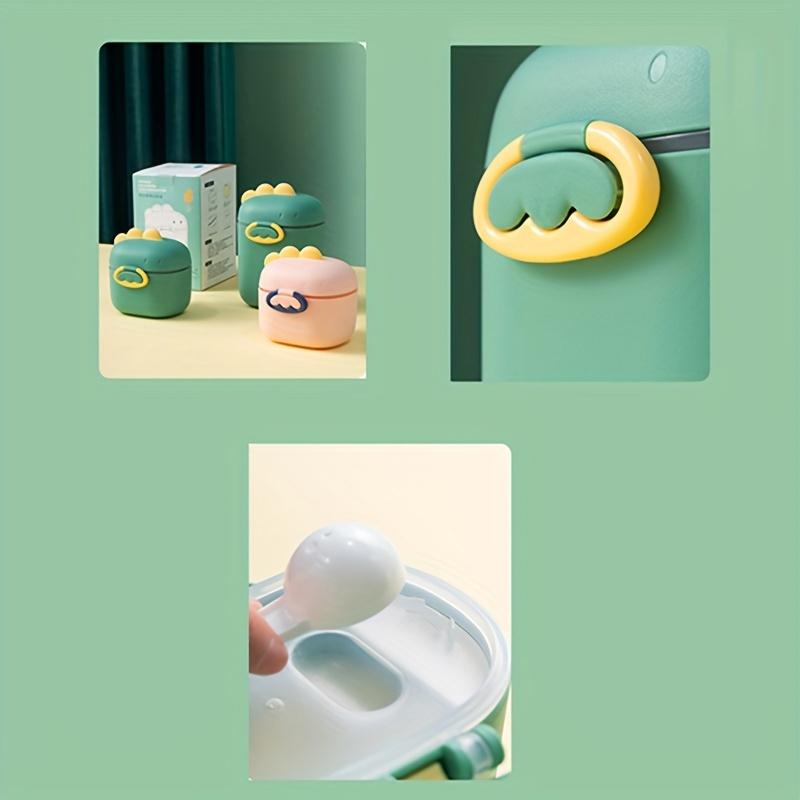 Large Capacity Cartoon Dinosaur Double Layer Milk Powder Dispenser - Convenient, Durable Plastic