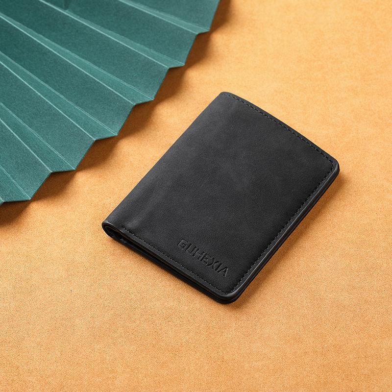 Men’s Slim Bifold Wallet PU Leather ID Card Holder Driver License Wallet Thin Business Card Organizer Pocket Purse