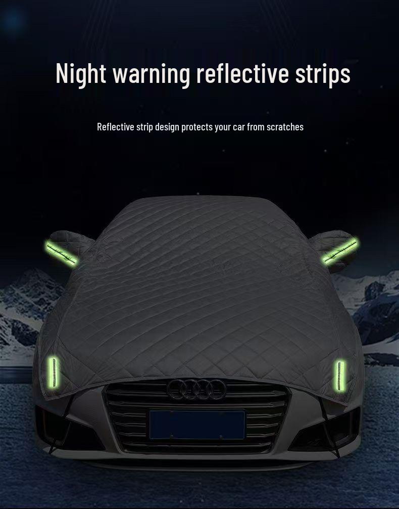 Half Car Cover: Sunshade, All-Season Protection, Heat Insulation, Hail-Resistant, Dustproof, Anti-Freeze, Waterproof.