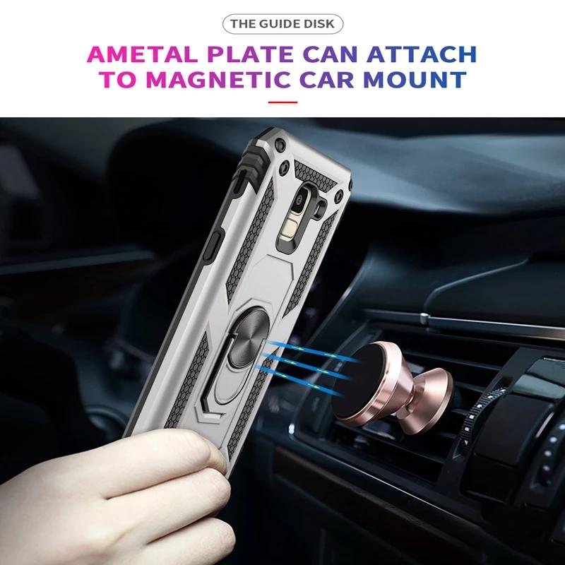 Armor Case For Samsung Galaxy J4 J6 Plus 2018 J5 J7 2017 Shockproof Finger Ring Car Cover