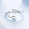 Silver adjustable ring CRYSTAL TEARFLOWER 925 silver