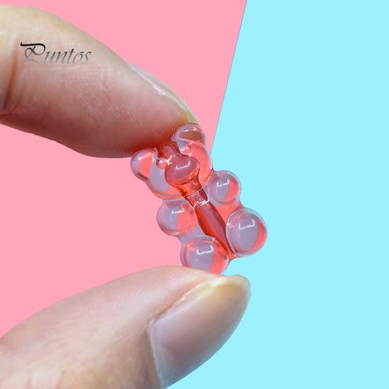 100 Pcs Colorful Bear Beads Clear Acrylic Colored Bear Beads Mini Bear Charms for Bracelet Necklace DIY Crafts Jewelry Making Supplies