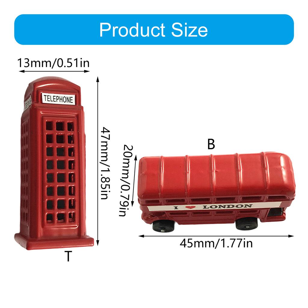 Fridge Magnet Unique Zinc Alloy London Bus Telephone Box Refrigerator Magnets Durabiliy For Home Decoration