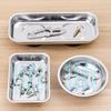1Pcs Round Square Magnetic Parts Tray Magnet Silver Tool Organizer Stainless Steel Multifunctional Parts Bowl