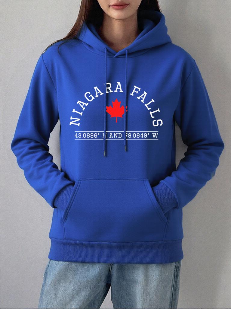 Niagara Falls Canada Prints Hoodie Womens Comfortable Loose Sweatshirt Winter Fleece Warm Pullover Basics Casual Womans Clothes