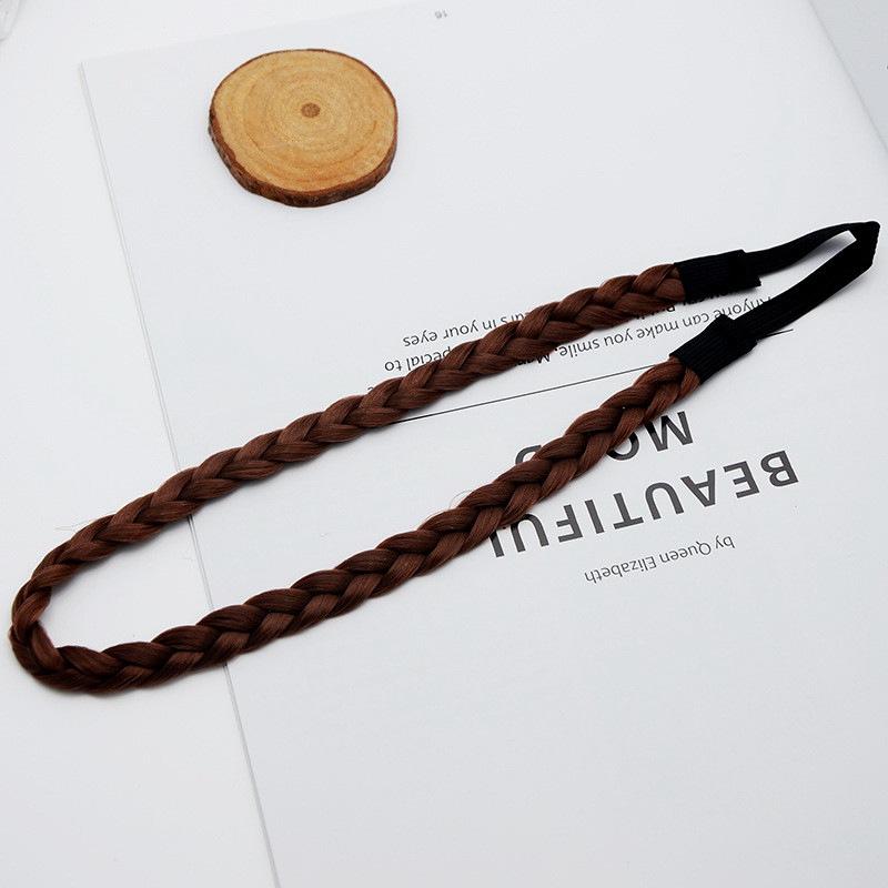 

Повязка для волос, женская популярная бандо, плетеная коса из синтетических волос, модная плетеная эластичная очаровательная повязка на голову 10mm вино красного