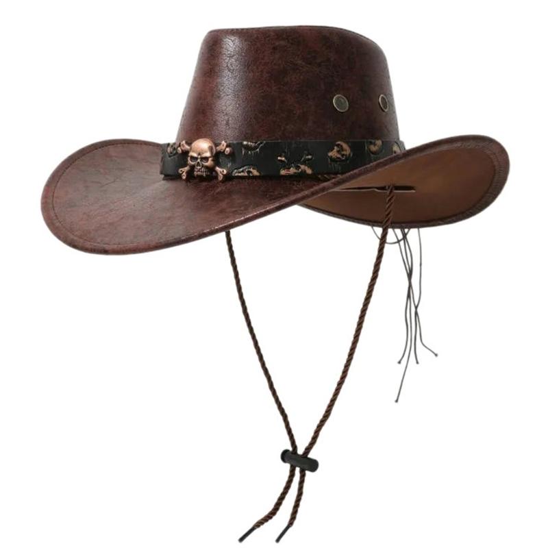 Fedoras Cowboy Hats Black Wide Brimmed Cowboy Hats Surprise Gift for Boyfriend