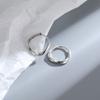 925 Silver Round Hoop Earrings For Women Simple Trendy Circle Jewelry Party Wedding Holiday Gifts