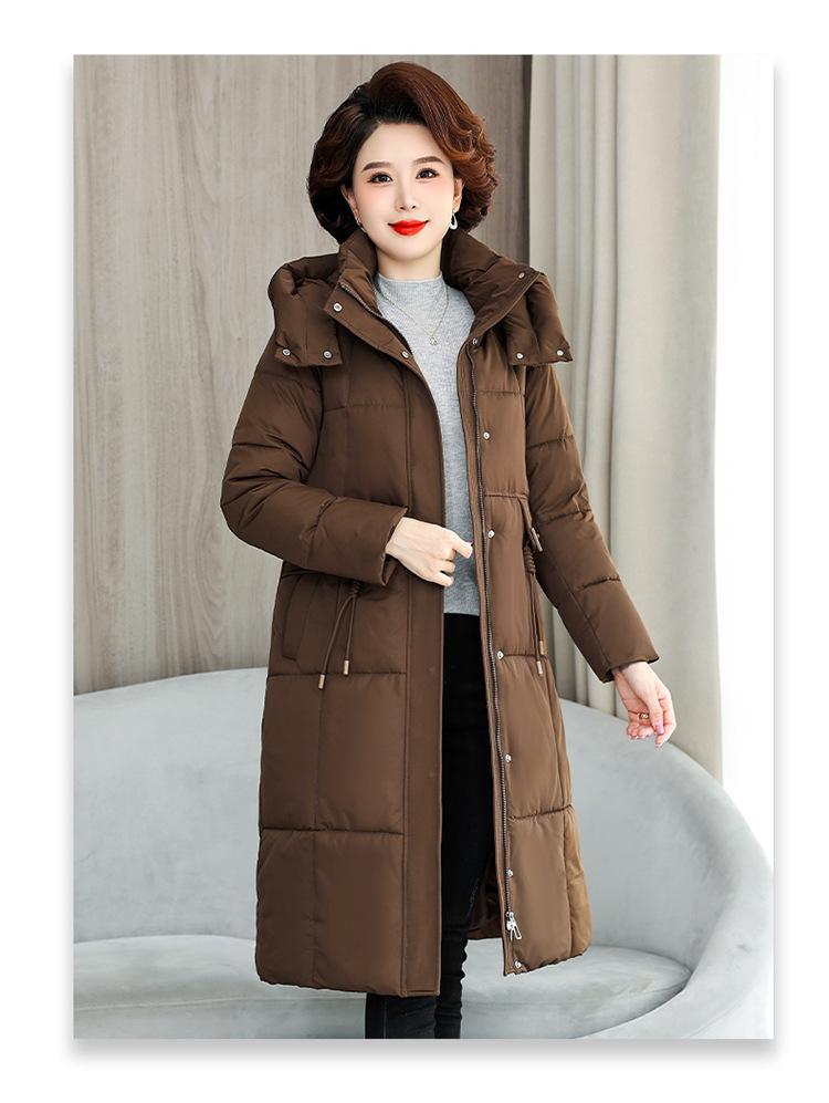 Podzimní a zimní dámské bundy pro ženy středního a staršího věku, dámské bundy slim střihu střední délky, zateplené, větruodolné