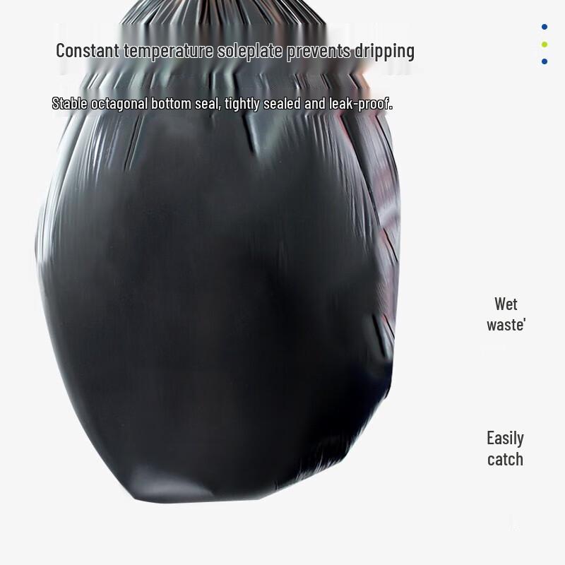 Heavy Duty Flat Top Black Trash Bags 90x110cm