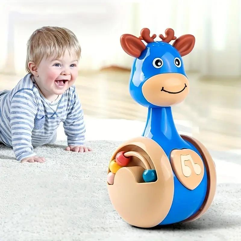 Early Learning Deer Tumbler Toy For Kids - Perfect For Parent-Child Interaction, Ideal Birthday Gift  Animal Toys