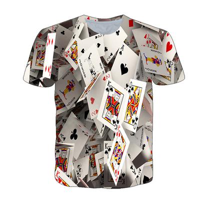 Móda Hip Hop Vzor hracích karet Muži Tričko Neformální Zajímavé Poker Grafika Trička s výstřihem Tričko s 3D potiskem