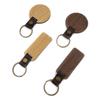Solid Wood Keychain Wooden Key Chain with Rings Vintage Ornament for Men Women
