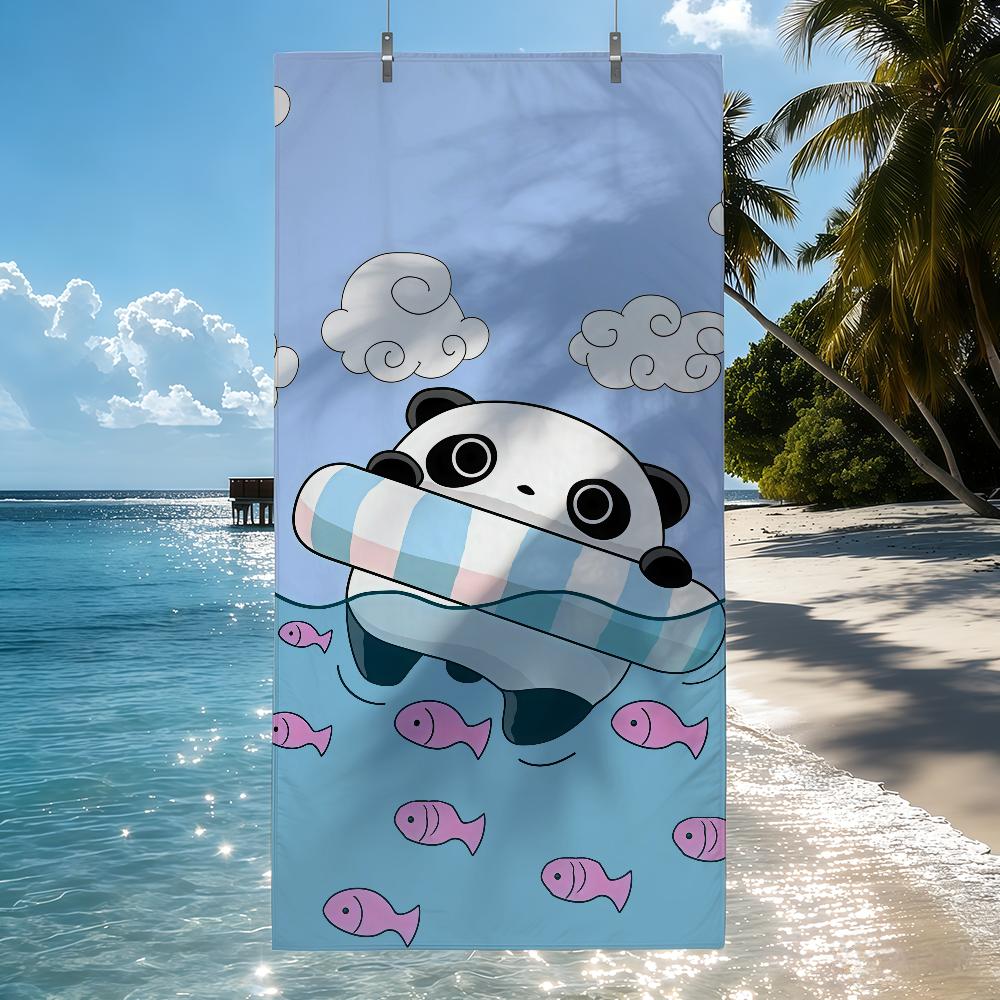 Cartoon cute T-TarepandaS Towel Drying Bath Towel Applicable To Light Swimming Camping Yoga Beach Out