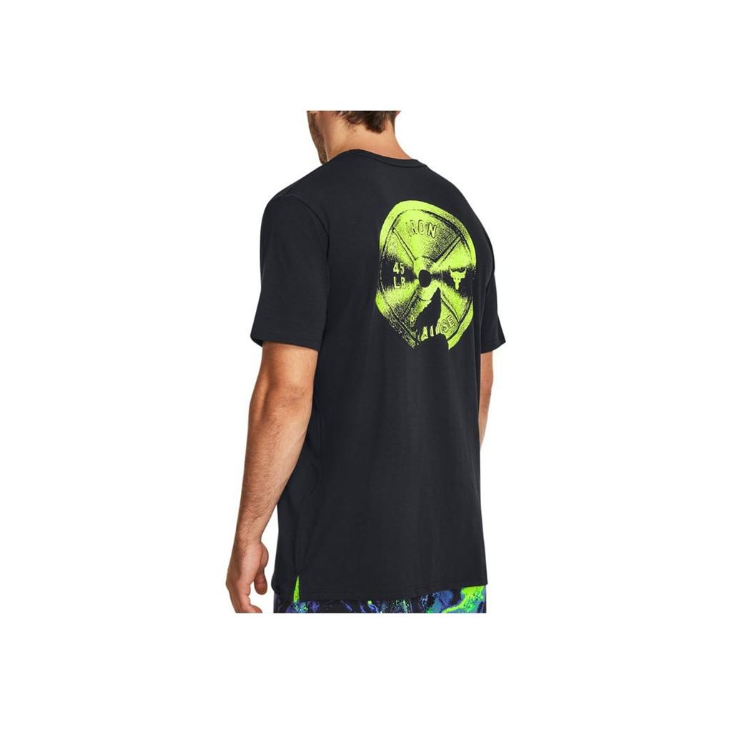 Under Armour Johnson Series Night Letter Print Crew Neck Sports T-Shirt Men Tops Black 1379751-001