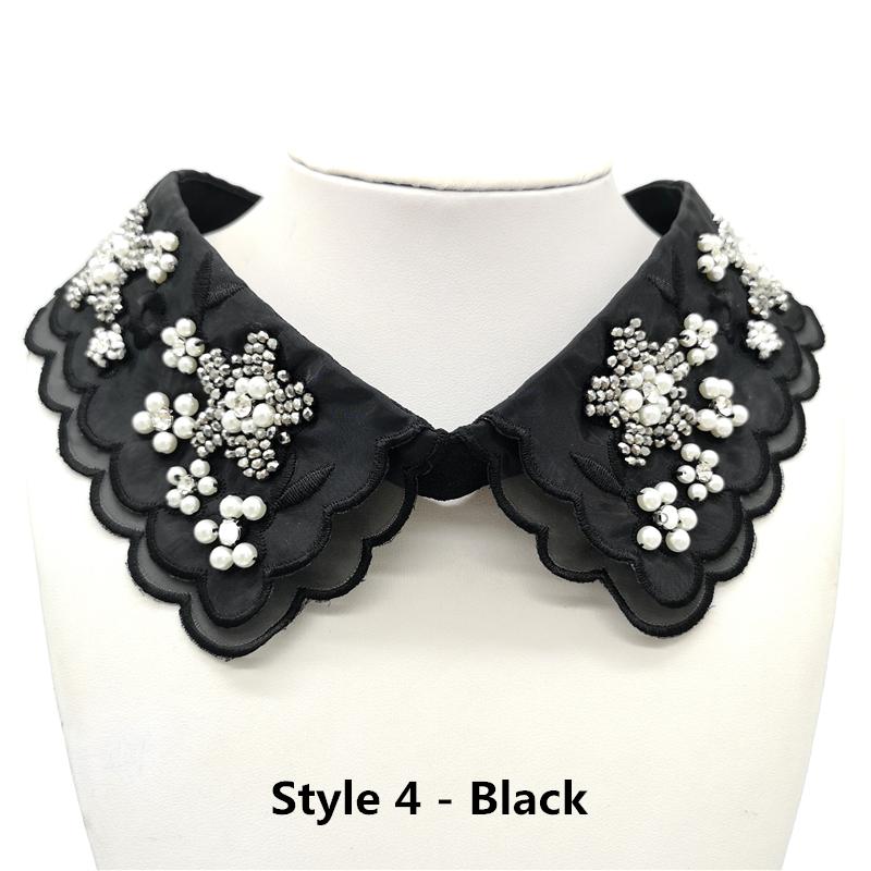 1pcs Fashion Shirt Sewing Lace Sweater Elegant False Collar Wedding Dress Accessories # White & Black