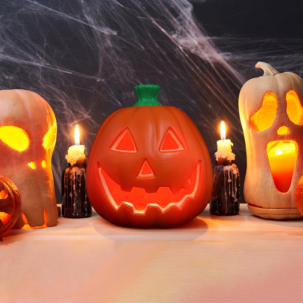 Halloween Lantern: Classic Plastic Led Pumpkin Decoration For Indoor Outdoor Party Home Decor, Powered Halloween