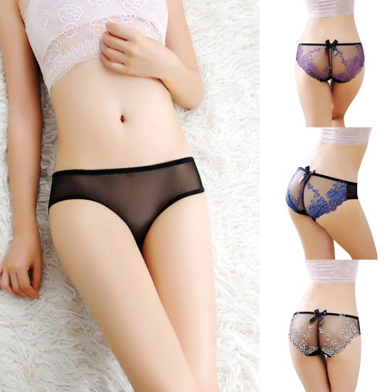 Sexy květinové vyšívané spodní prádlo Spodní kalhotky Dámské Průhledné kalhotky Kalhotky