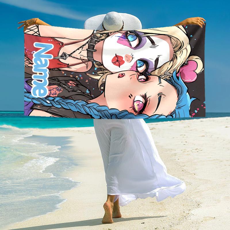 Personalized "Jinx: Power Dark" Beach Towel Microfiber Beach Towel Thin Absorbent for Beach Swimming Yoga Bath Sports. 0910245