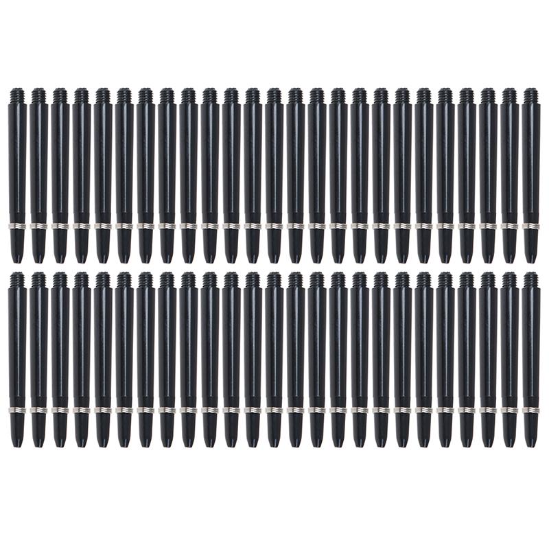 50 unidades 48mm Hastes de Dardos de Nylon Rosca 2BA Haste de Dardos + Anel de Proteção