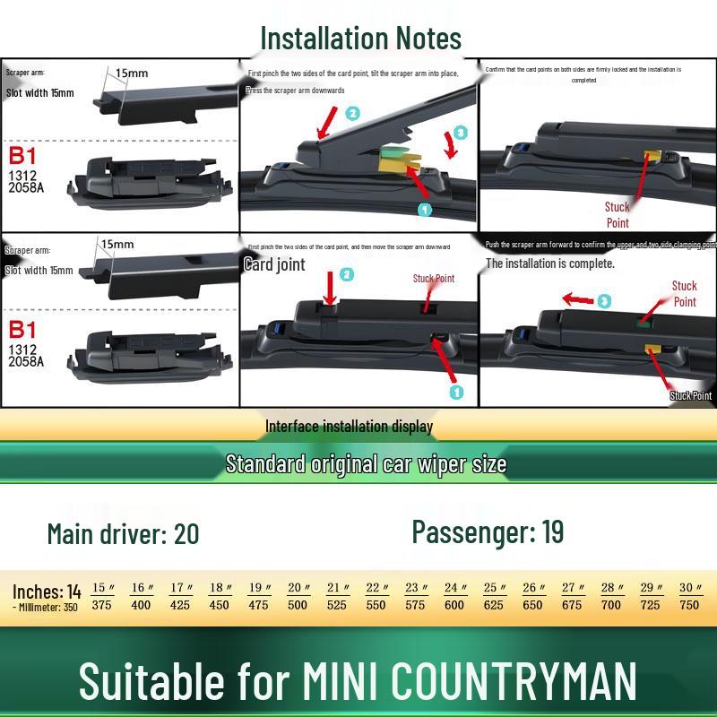 

BMW MINI Countryman (F60) Cooper ALL4 Wiper Blade
