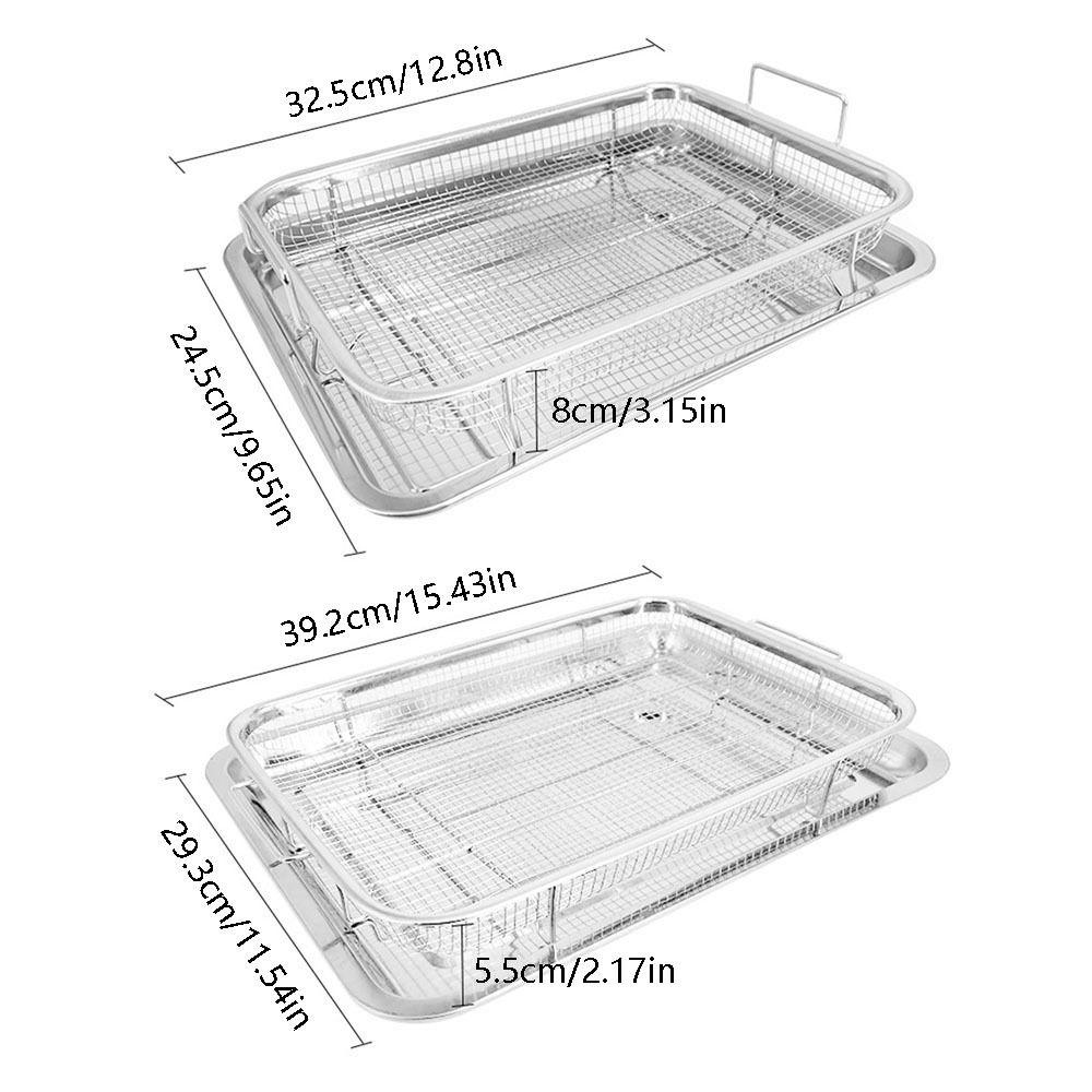 Stainless Steel Baking Tray for Oven Elevated Mesh 2 in 1 Grid Air Fryer Holder  Fries