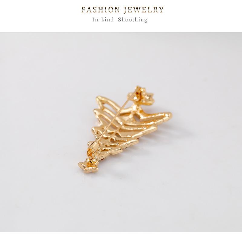 Women Christmas Tree Brooch Crystal Inlaid Breastpin Top Decoration Jewelry for Ladies