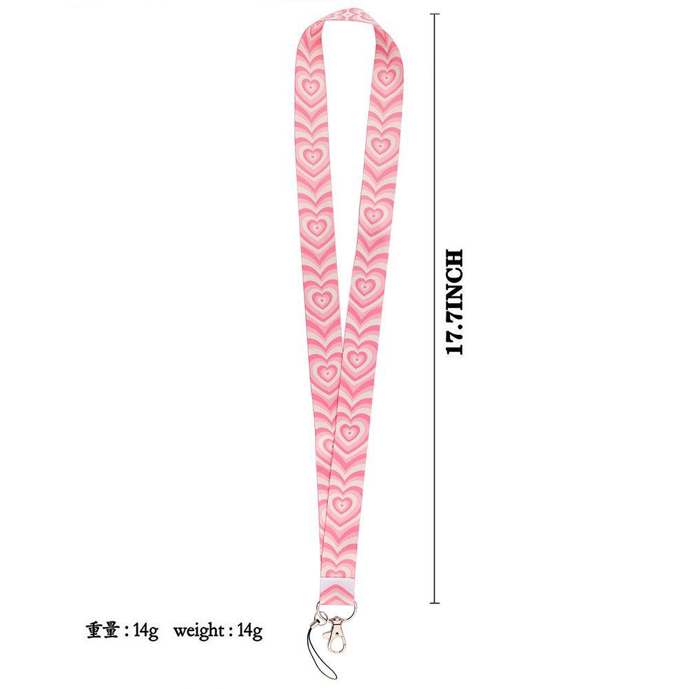 Mobile Phone Strap Keychain Love Neck Strap Heart Lanyard ID Card Pass Hang Rope Badge Holder