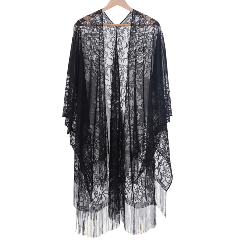 Women's Shawl Wrap for Weddings and Parties Comfortable Fringed Shawl Wearable Wrap for Travel Beach Parties