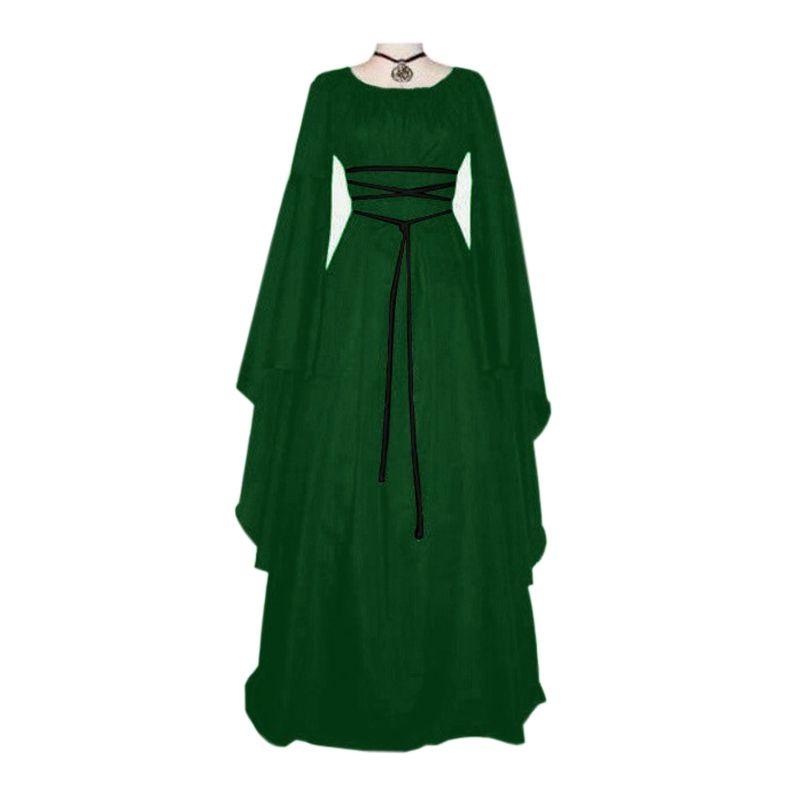 Vintage Medieval Womens Dress Victorian Renaissance Gothic Costume Gown Dress