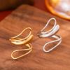 Stainless Steel Adjustable Open Ring - Titanium, Colorfast, Stackable, Electroplated Finish