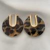 Niche Unique Design Leopard Print Circle Ear Buckle Fashionable Light Luxury High-End Earrings Exaggerated Atmosphere Earrings Women