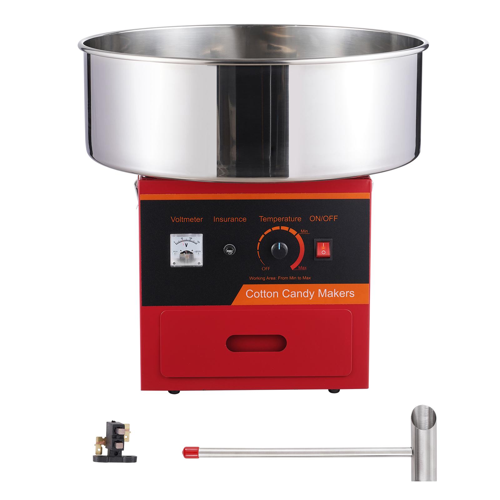 

SucceBuy 1000 Вт Электрическая машина для сахарной ваты Коммерческий аппарат для приготовления сахарной ваты с чашей из нержавеющей стали, ложкой для сахара и ящиком Красный красный