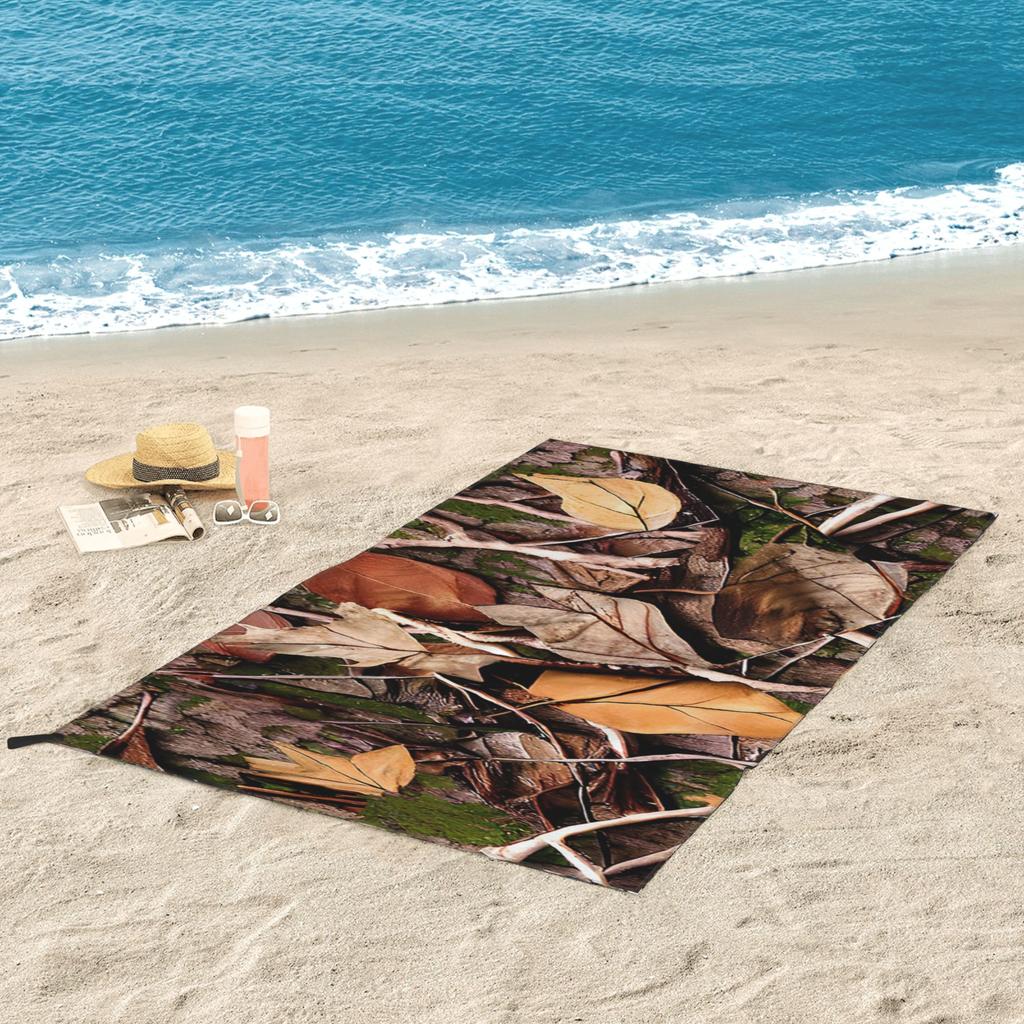 Camo Feuillages Bâtons et Écorce Camouflage Serviette de Plage Microfibre Séchage Rapide Absorbant Serviettes Rapides Pour le Bain