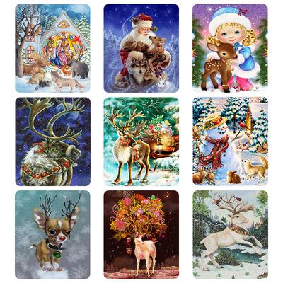 5D diamantový obraz Santa Claus Plná diamantová mozaika Křížkový výšivka Sada Vánoční zvířátka Domácí potřeby Vánoční dárky