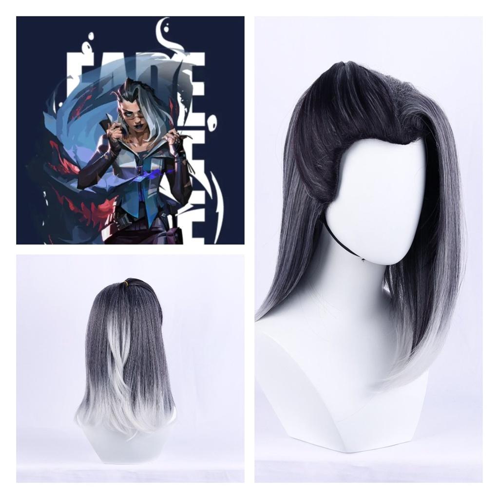 Black Dream Valorant Fade Cosplay Wig With Pointed Beauty For Anime Fans