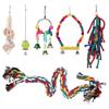 6pcs Small Bird Swing Toys Safe Multifunctional Parrots Chewing Hanging Toys for Parakeets Cockatiel Conure