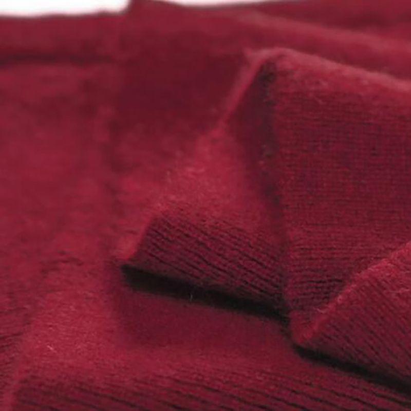 Autumn Winter Women's Red Knitted Half Skirt High Waist Knee-Length Bodycon Pencil Skirt Slim-Fit Wool Skirt