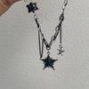 Gothic Punk Y2K Vintage Metal Black Star Pendant Necklace For Women Men Lovers Hip Hop EMO Charm Accessories Grunge Jewelry Gift