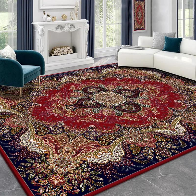 Classic Persian Red Luxury Rug For Living Room Bedroom Premium Nonslip Carpet Elegant Tea Table Kitchen Floor Mat Home Decor
