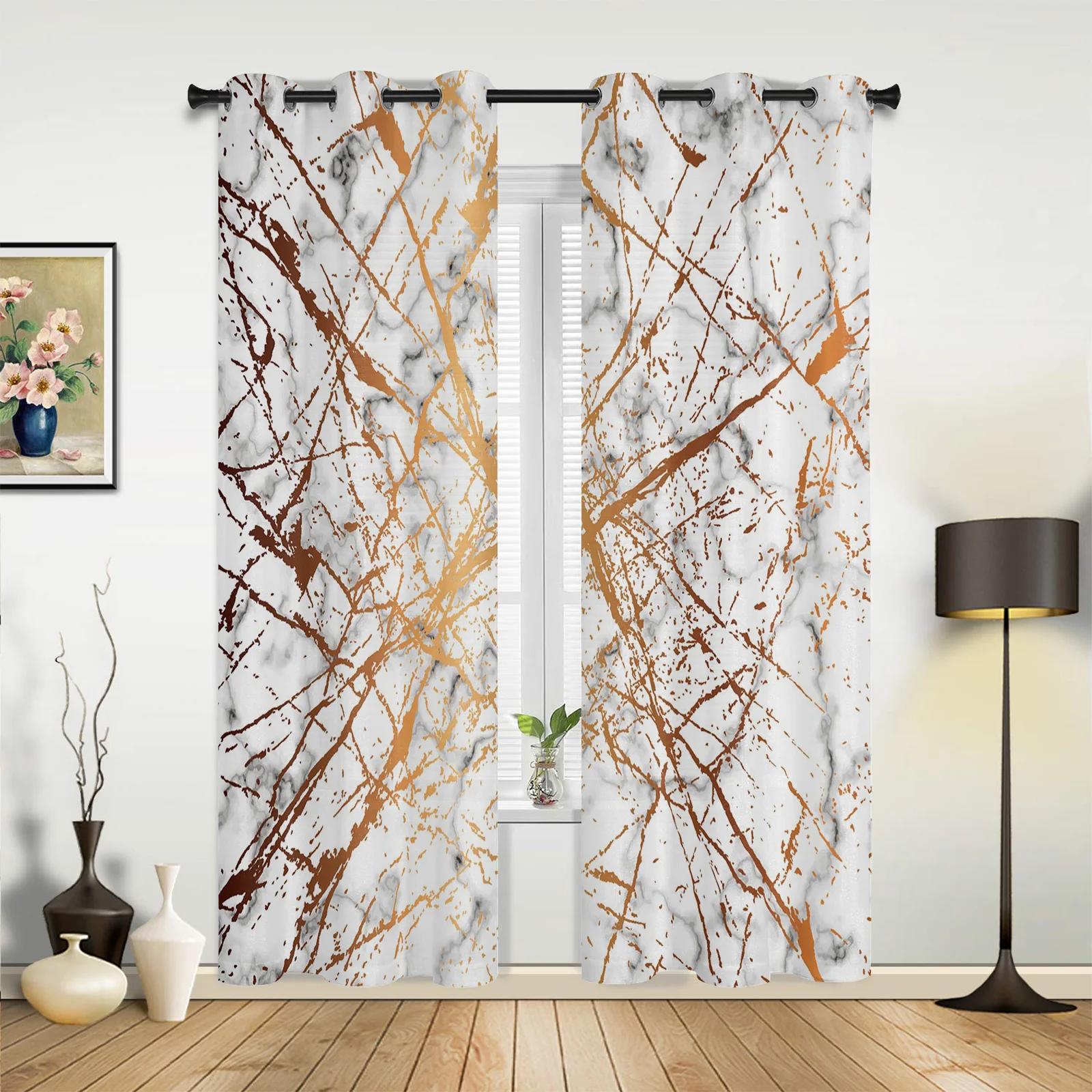 

Modern Marble Curtains Bedroom Living Room Drapes Kitchen Children Window Curtain Home Decor Polyester Perfect For Sitting W100*H130(CM)-Rod Pocket&2PCS