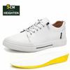 Men 5cm Invisible Height Lift Skate Shoes Cow Leather Soft Comfort Casual Elevator Shoes Non Slip Durable Trendy Outdoor Sports