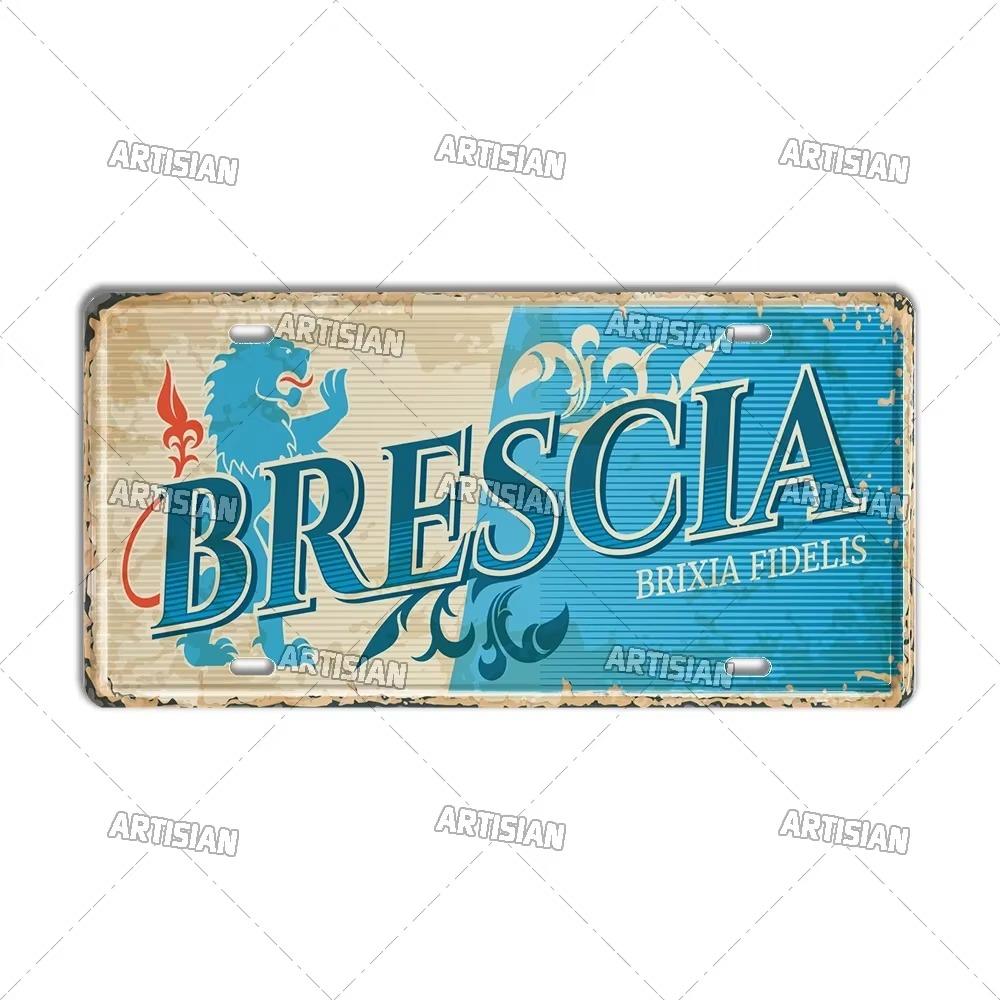 Artisian Italy City State Travel Car Plate Province Metal Sign Landmark License Plate Decorative Tin Plaque Wall Decor Piece