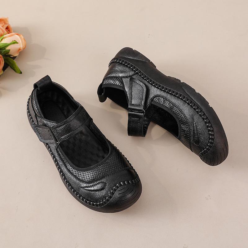 Fashion New summer flat shoes for women luxury real leather flats mother antique top quality moccasin ladies mary jane red wedding flats