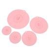 Silicone Lid Set Heat Resistant Reusable Microwave Splatter Cover Food Suction Lid for Bowls Pots Pans 5pcs