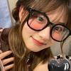Pink Powder Blusher Glasses Women Fashion Korean Oversized Gradual Eyeglasses Black Frame Pink Vintage Trend Square Sunglasses